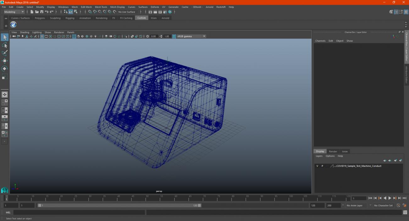 3D model COVID19 Sample Test Machine Conduct