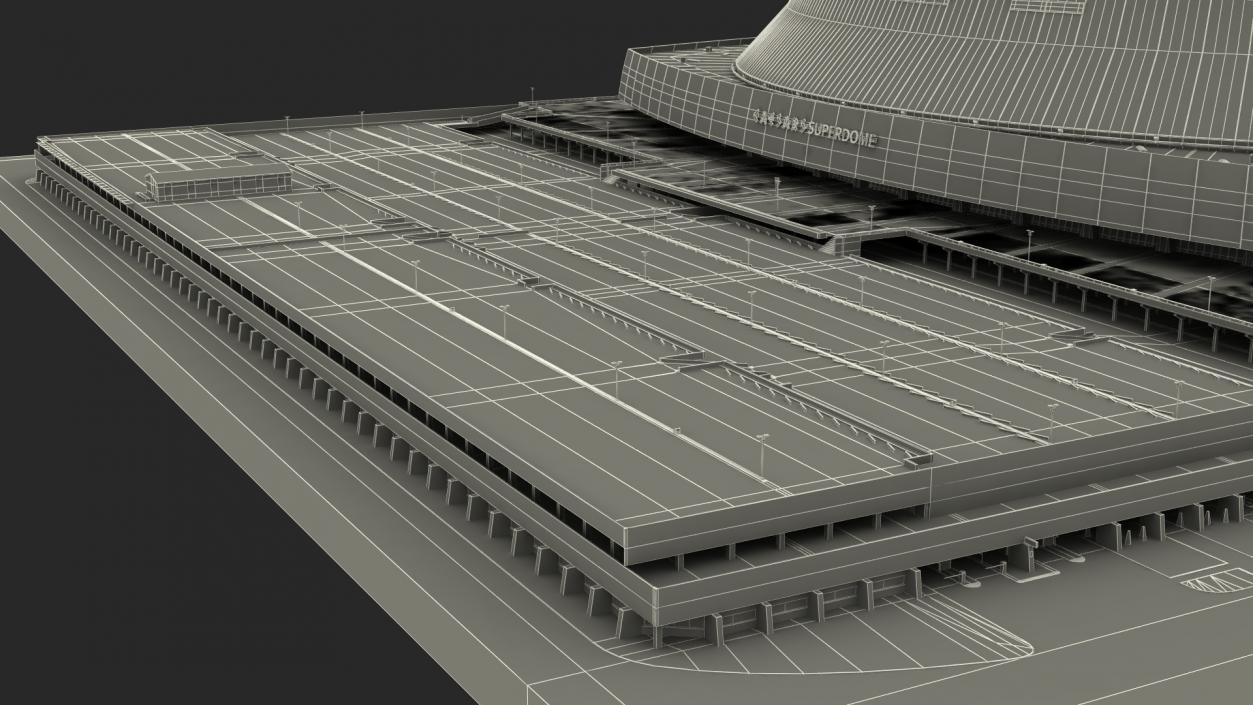 3D model Caesars Superdome Stadium