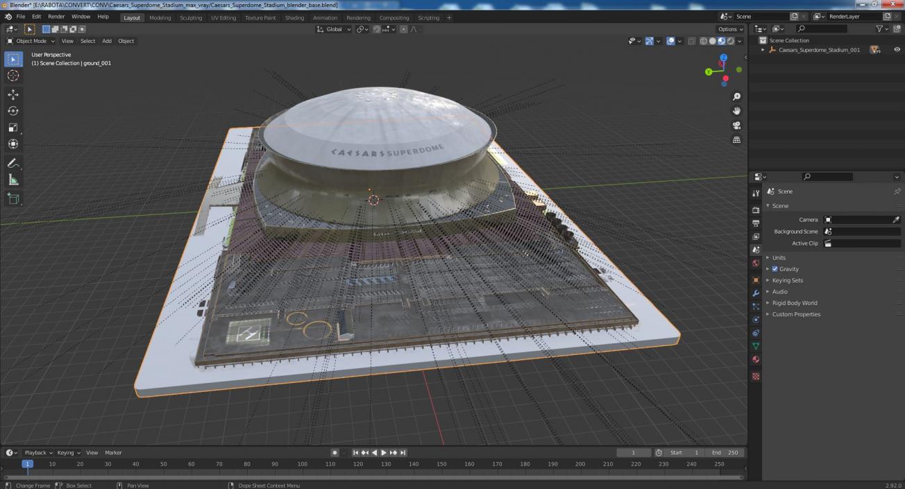 3D model Caesars Superdome Stadium