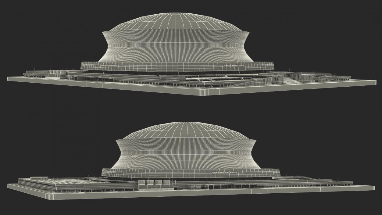 3D model Caesars Superdome Stadium