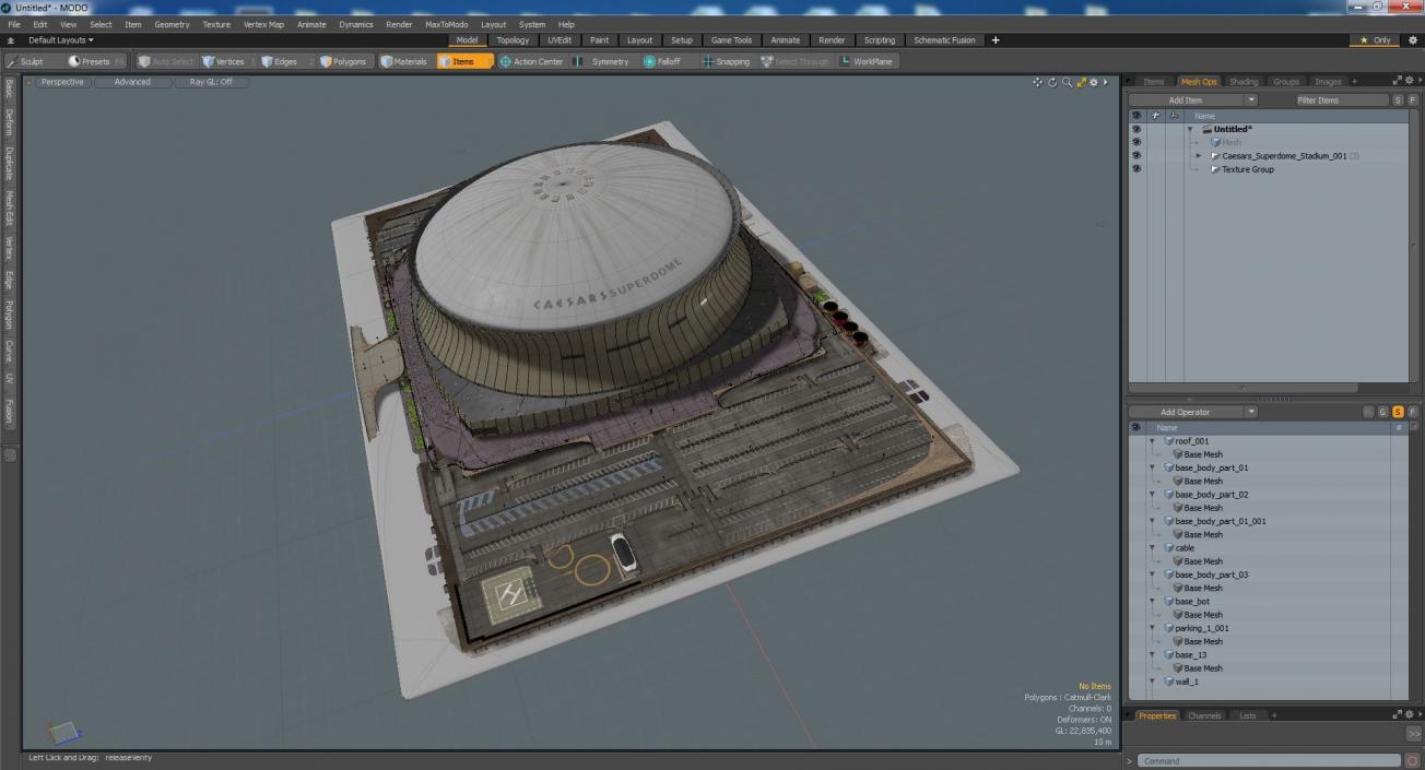 3D model Caesars Superdome Stadium