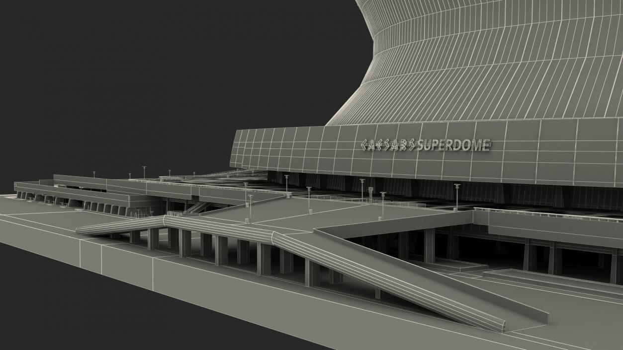 3D model Caesars Superdome Stadium