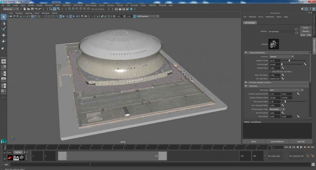 3D model Caesars Superdome Stadium