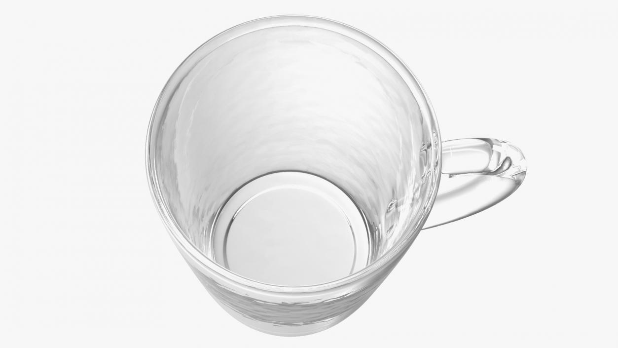 3D Clear Glass Teacup Empty Set model