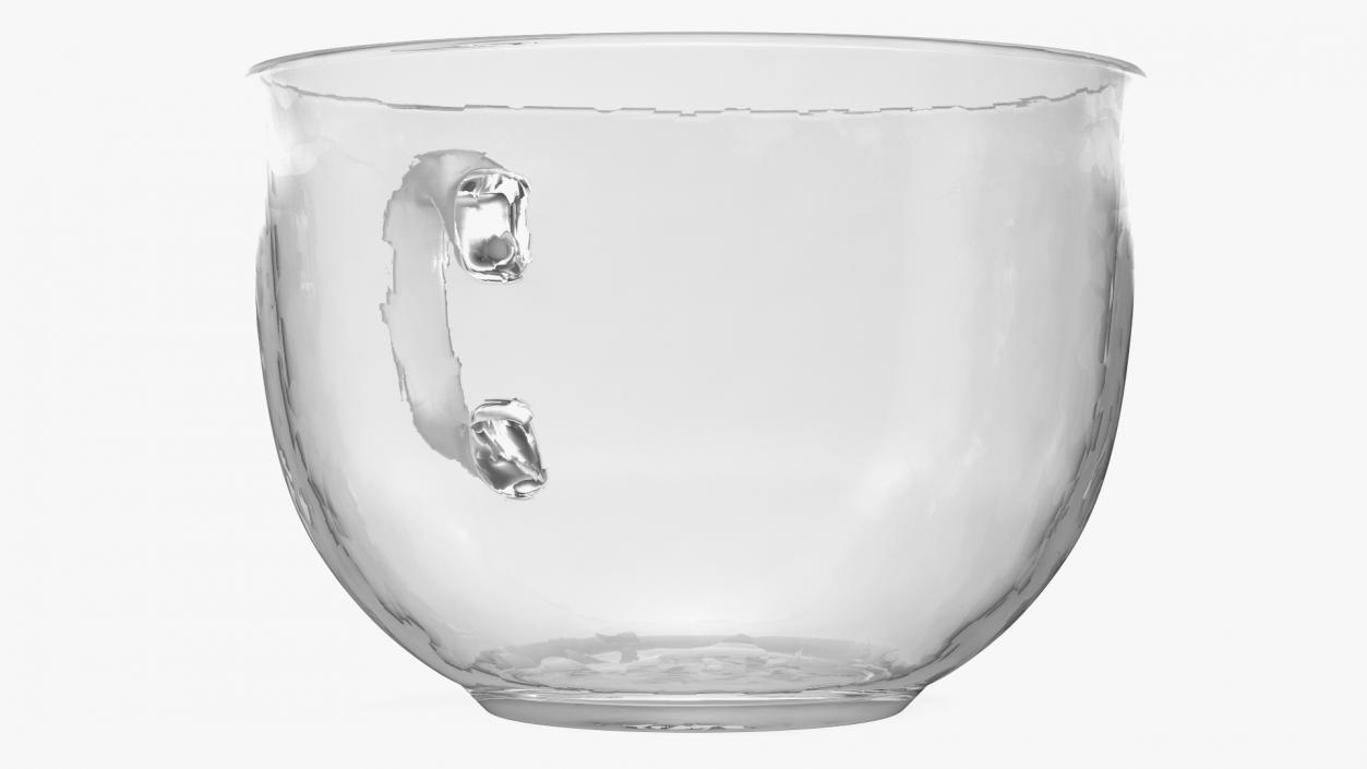 3D Clear Glass Teacup Empty Set model