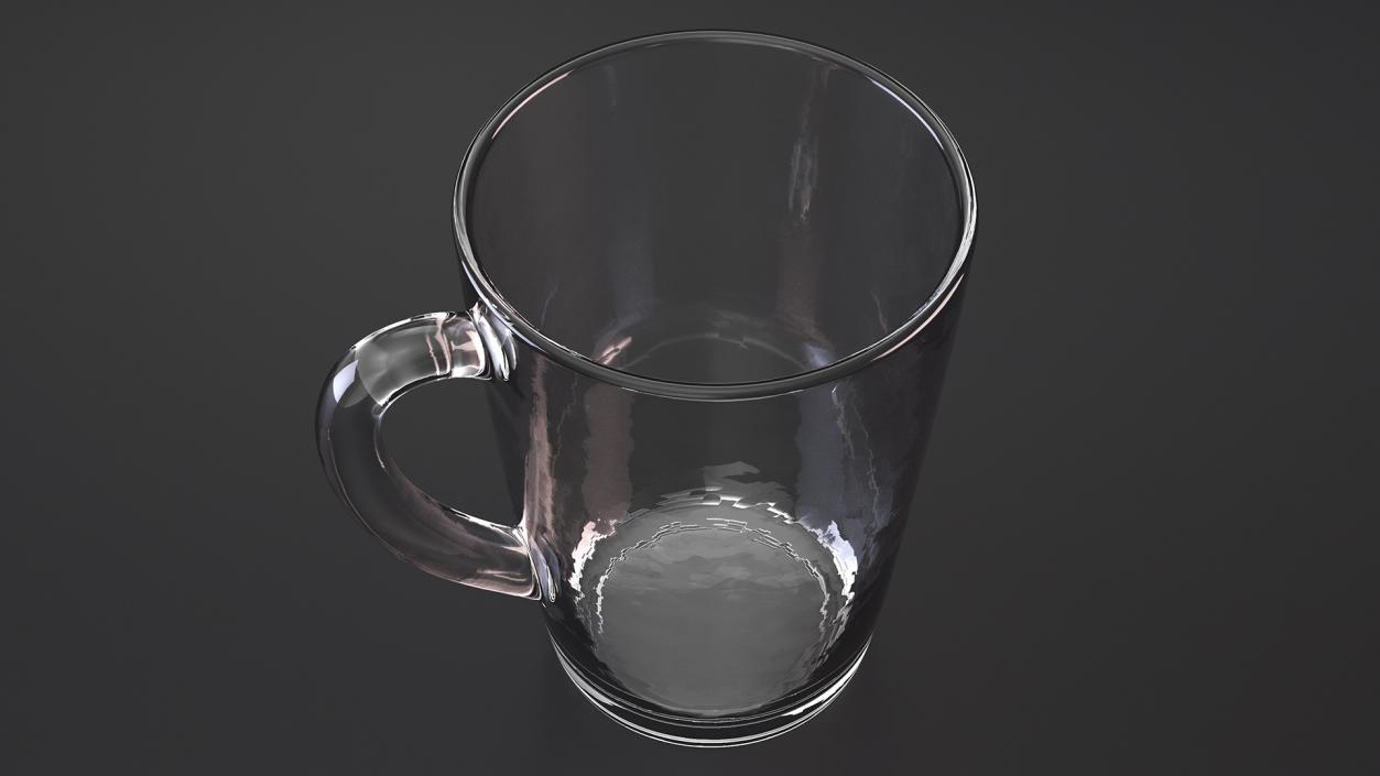 3D Clear Glass Teacup Empty Set model