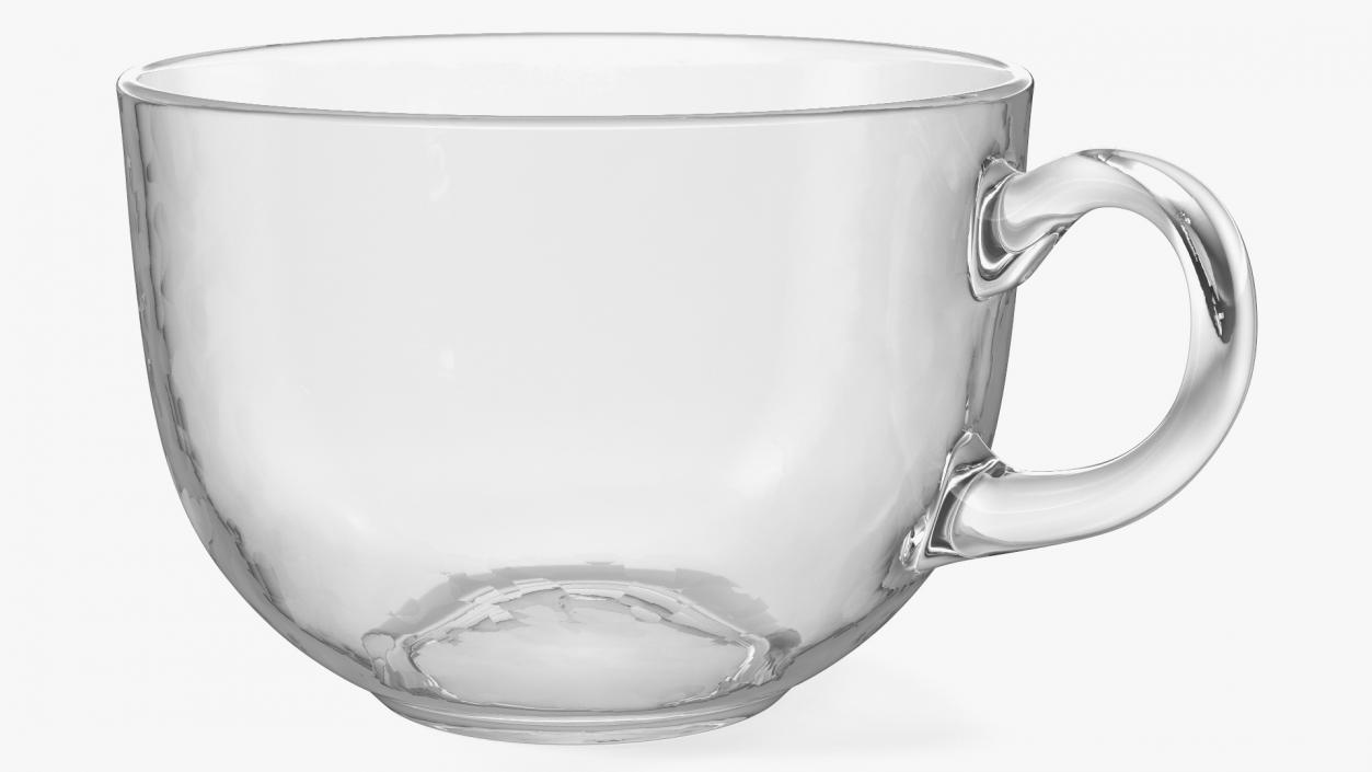 3D Clear Glass Teacup Empty Set model