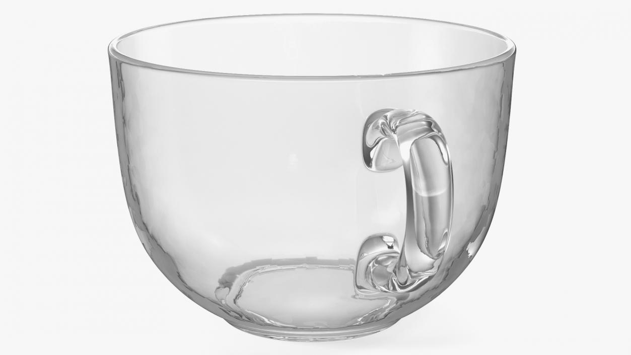 3D Clear Glass Teacup Empty Set model