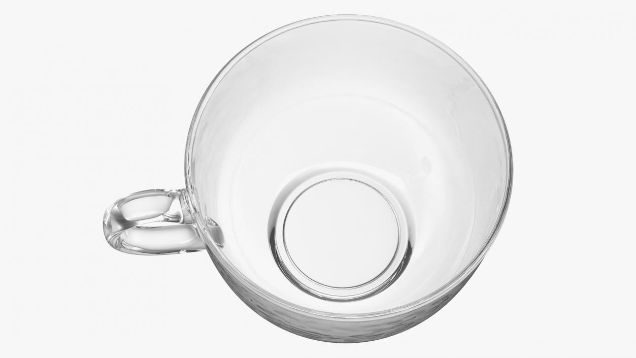 3D Clear Glass Teacup Empty Set model