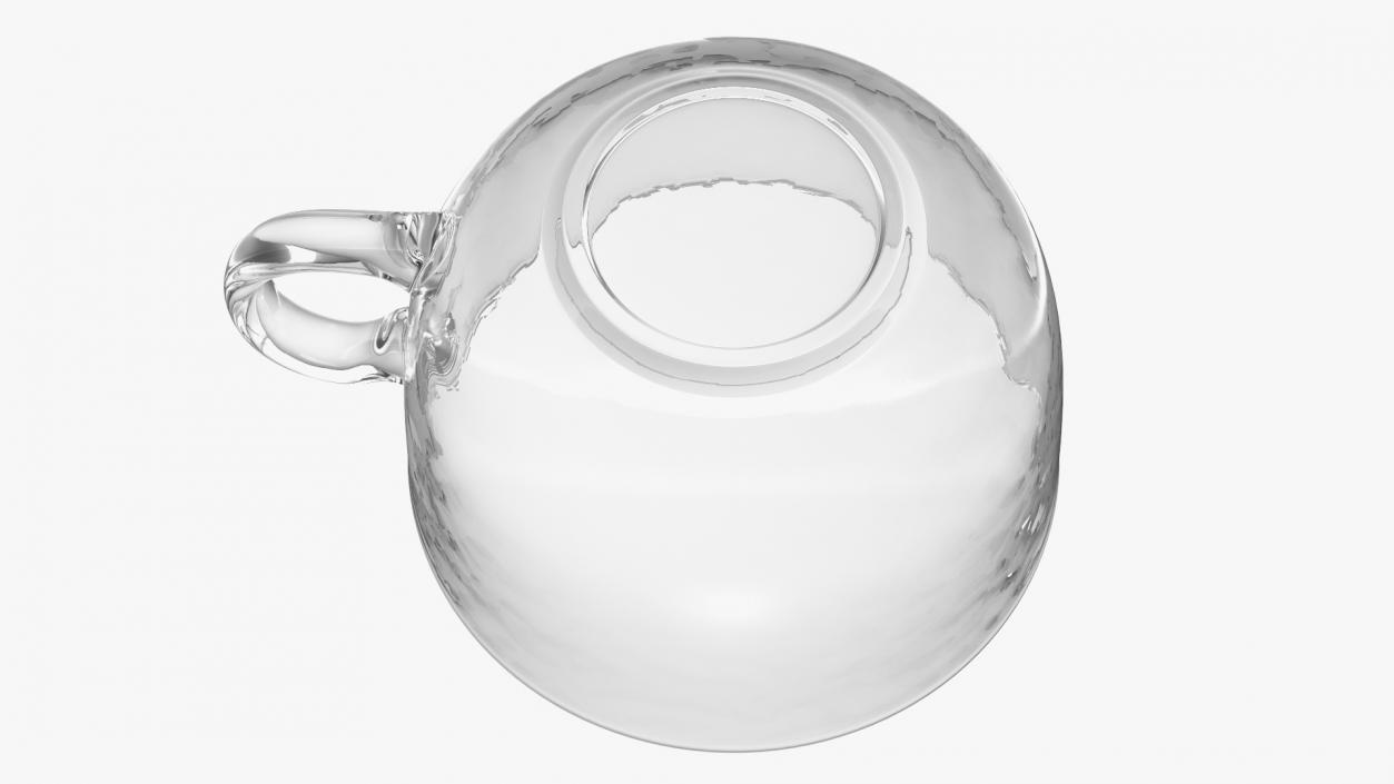 3D Clear Glass Teacup Empty Set model