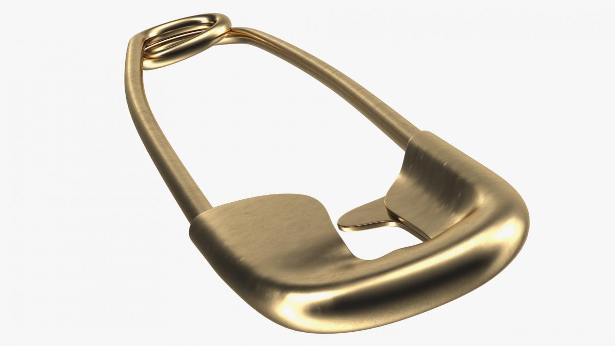 Golden Safety Pin Closed 3D model