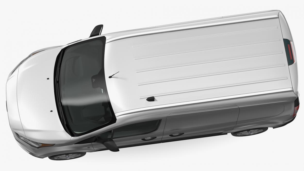 3D Ford Transit Connect Tailgate Silver Rigged model