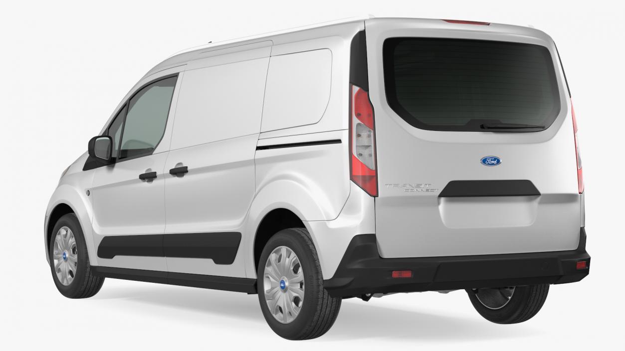 3D Ford Transit Connect Tailgate Silver Rigged model