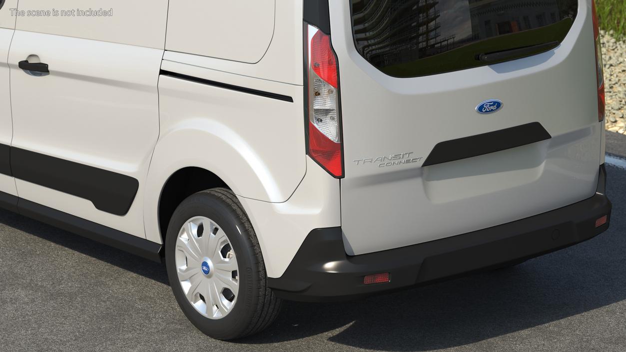 3D Ford Transit Connect Tailgate Silver Rigged model