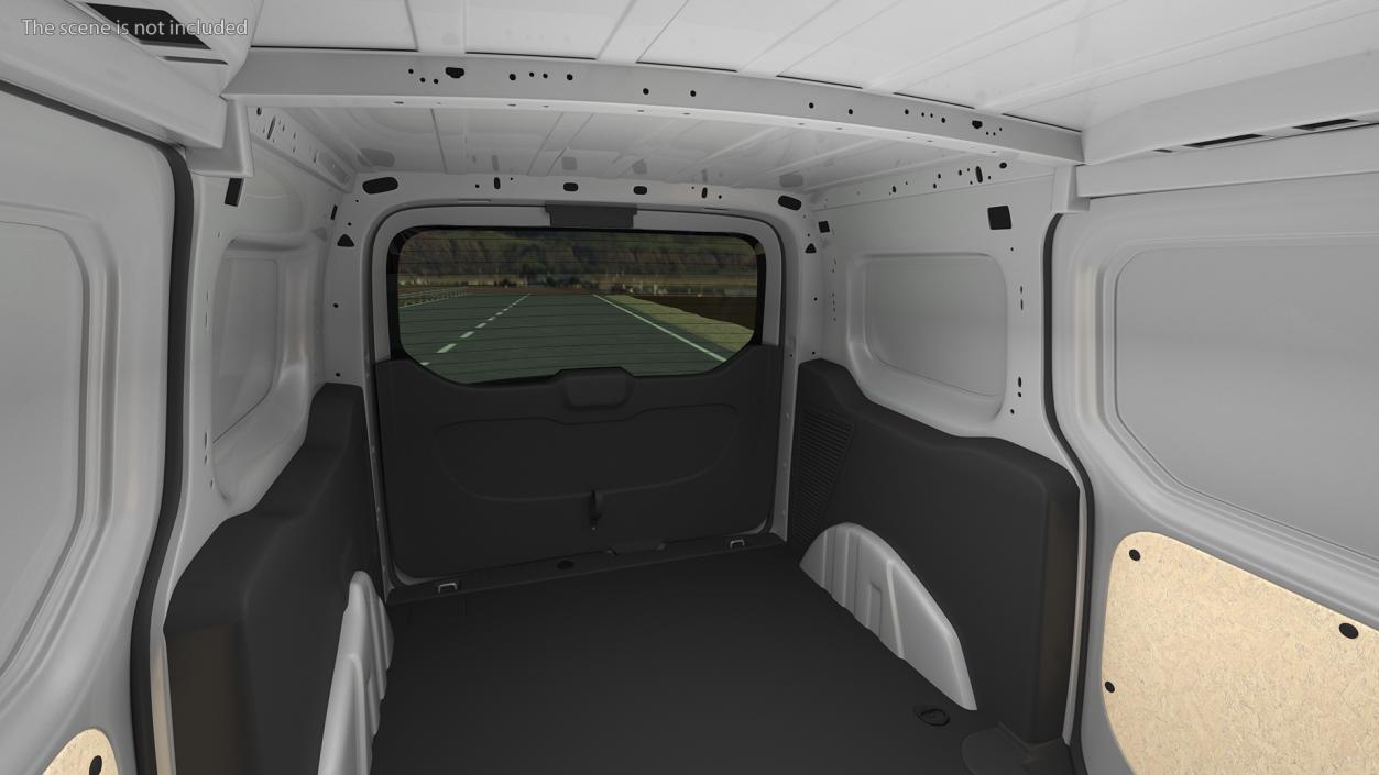 3D Ford Transit Connect Tailgate Silver Rigged model