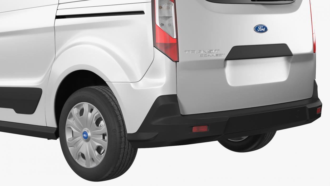 3D Ford Transit Connect Tailgate Silver Rigged model