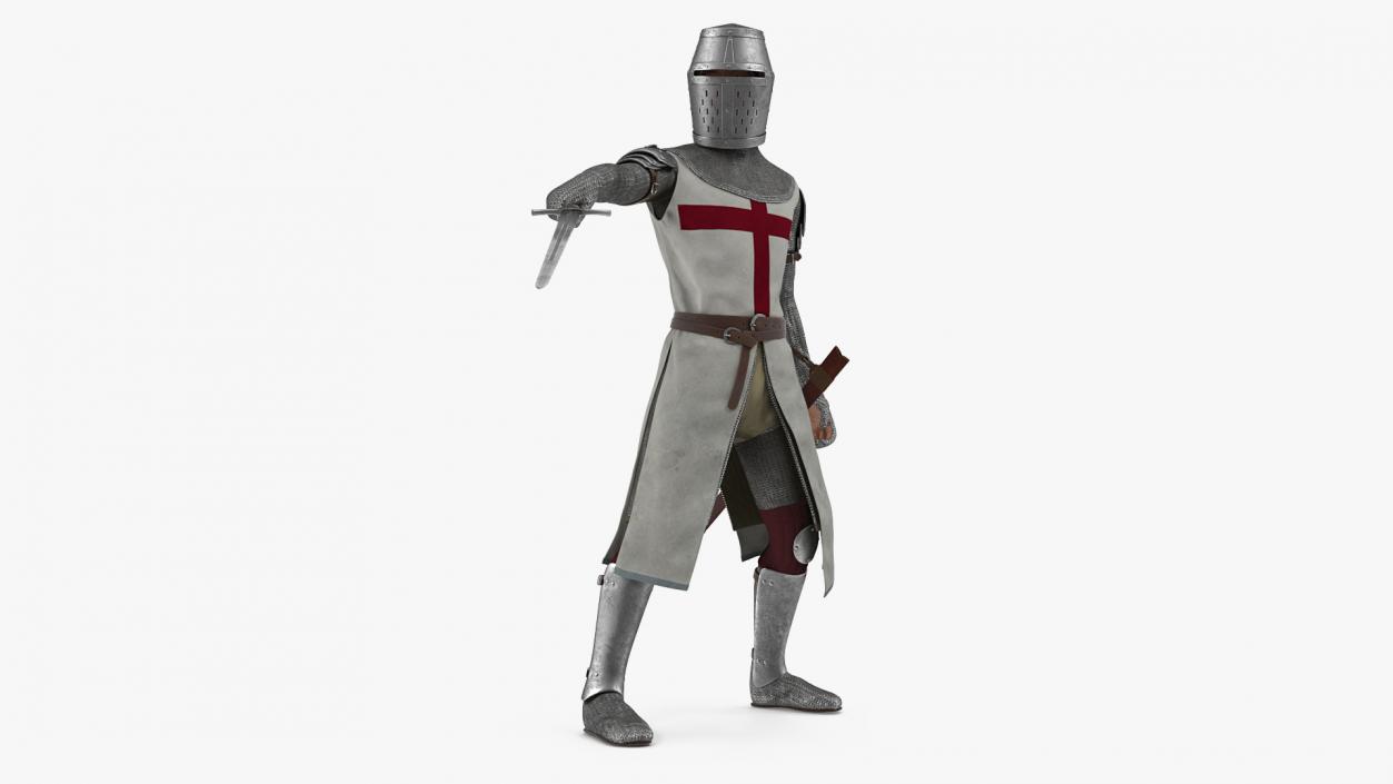 Knight Templar Set Rigged for Cinema 4D 3D model