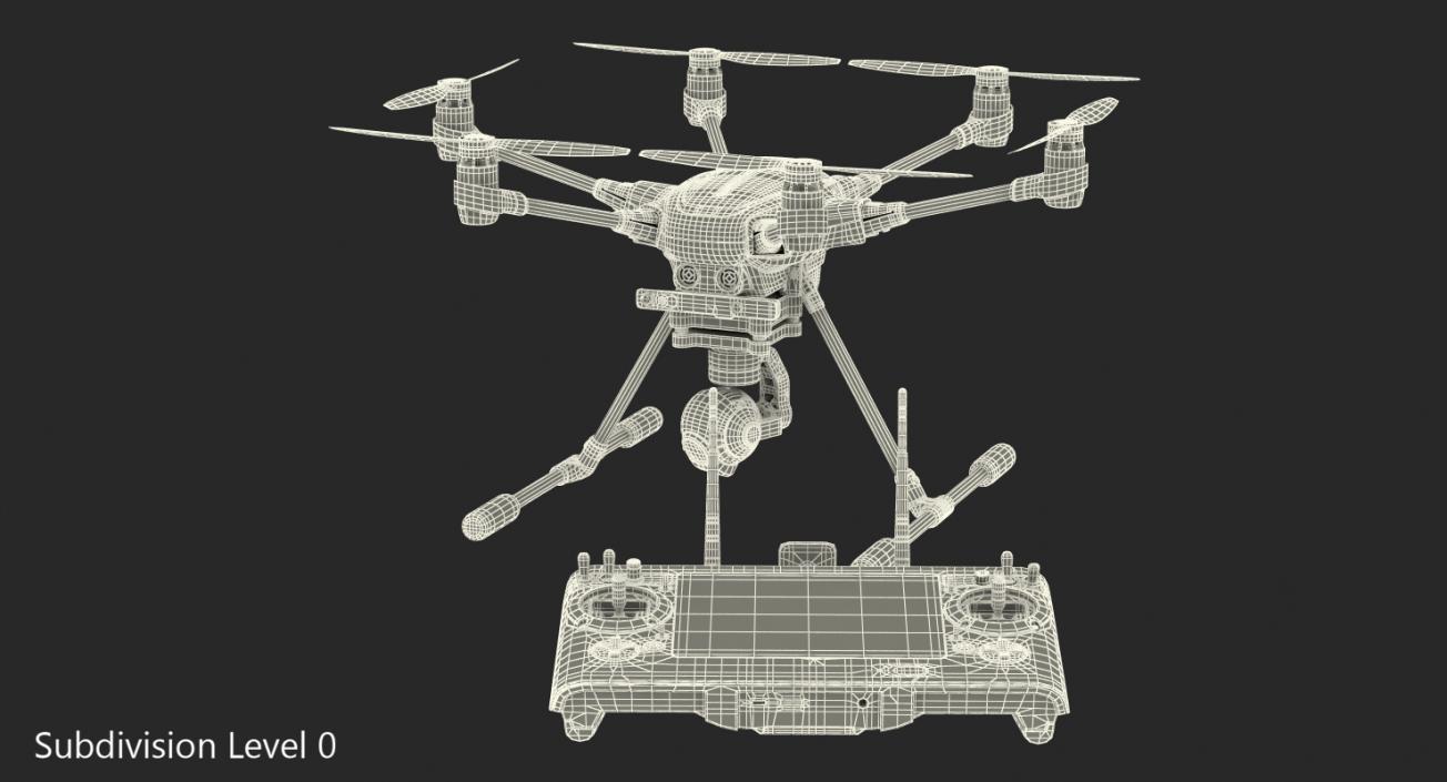 3D Yuneec Typhoon H Videography Hexacopter Set model