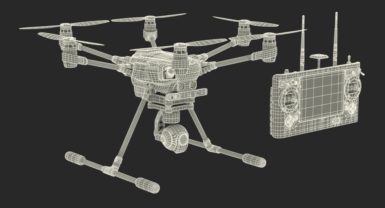 3D Yuneec Typhoon H Videography Hexacopter Set model