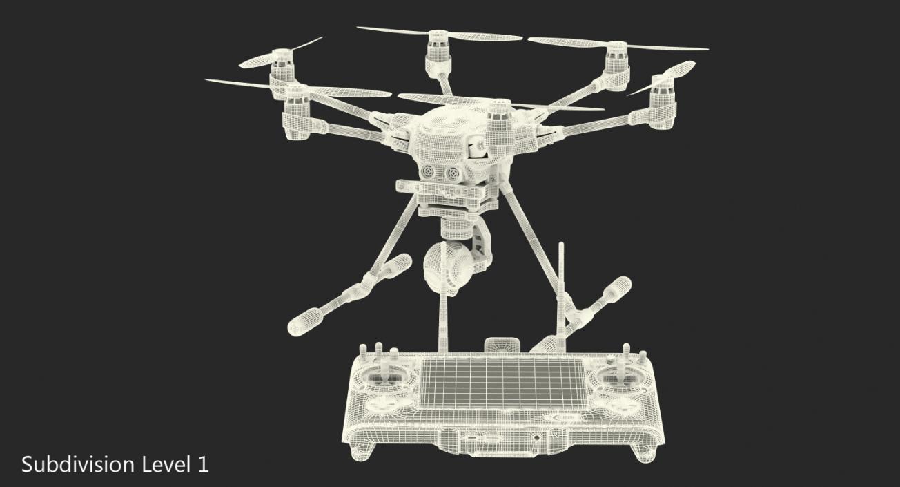 3D Yuneec Typhoon H Videography Hexacopter Set model