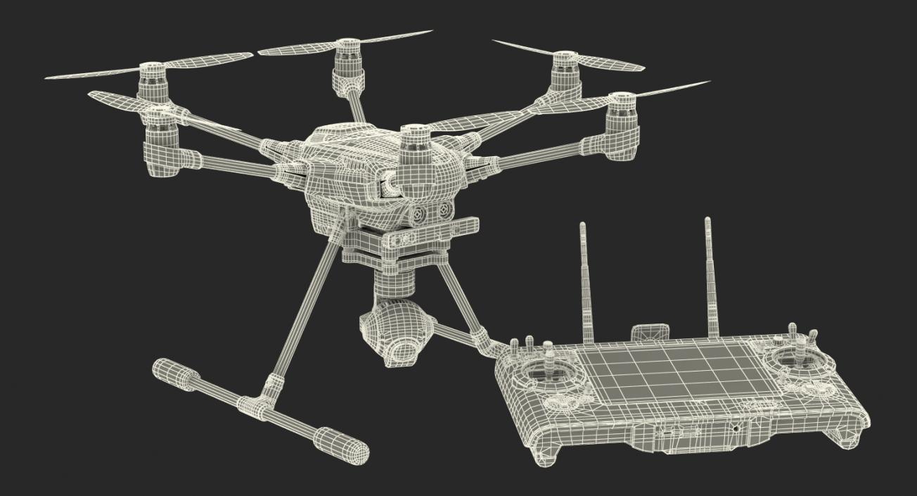 3D Yuneec Typhoon H Videography Hexacopter Set model