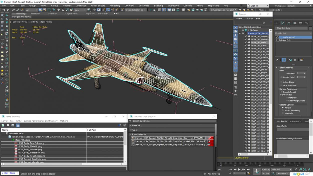 Iranian HESA Saeqeh Fighter Aircraft Simplified 3D