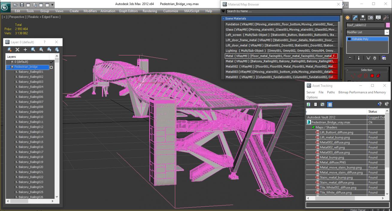 3D Pedestrian Bridge in Beer Sheva Israel model