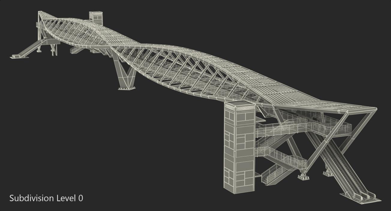 3D Pedestrian Bridge in Beer Sheva Israel model