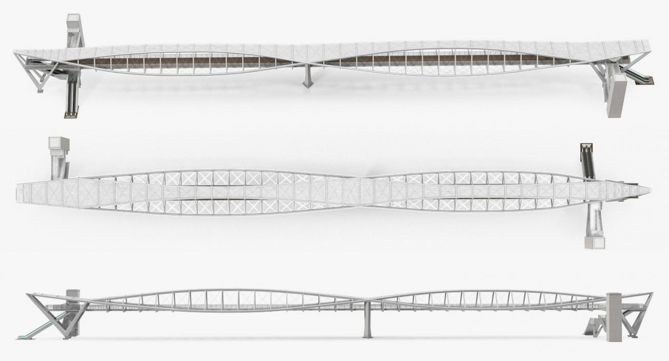 3D Pedestrian Bridge in Beer Sheva Israel model