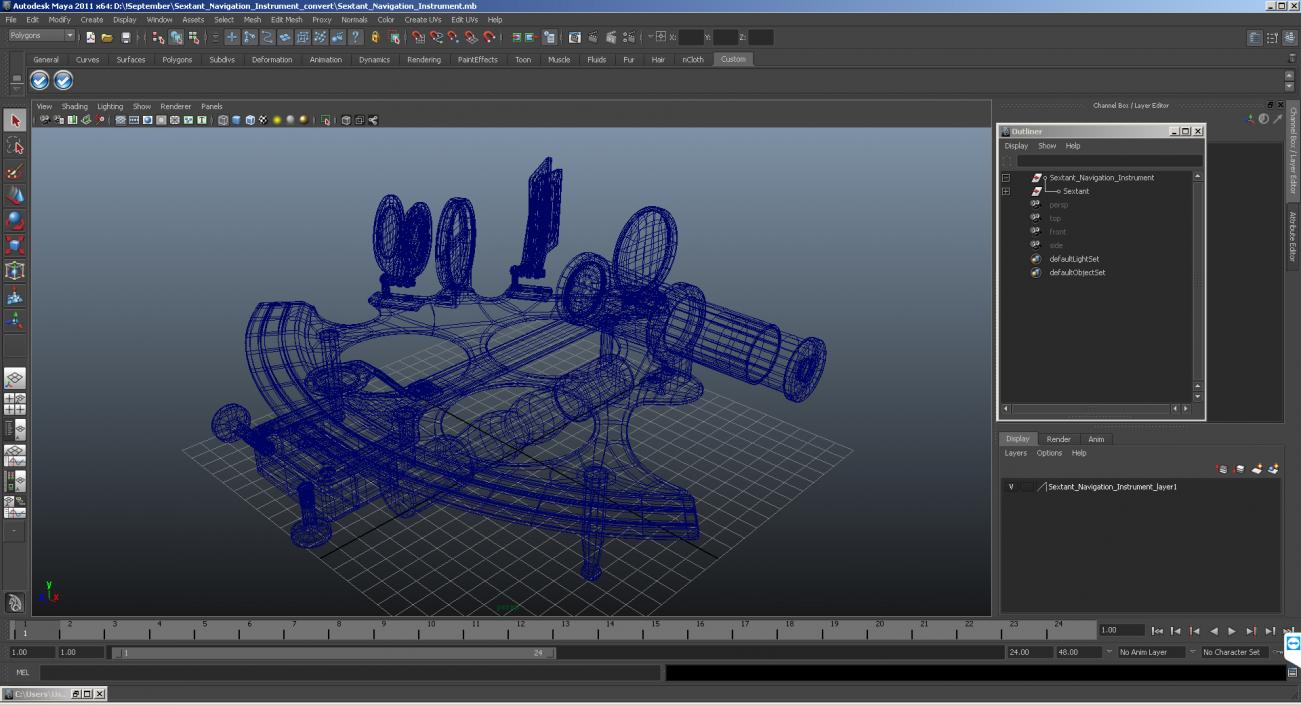 Sextant Navigation Instrument 3D model