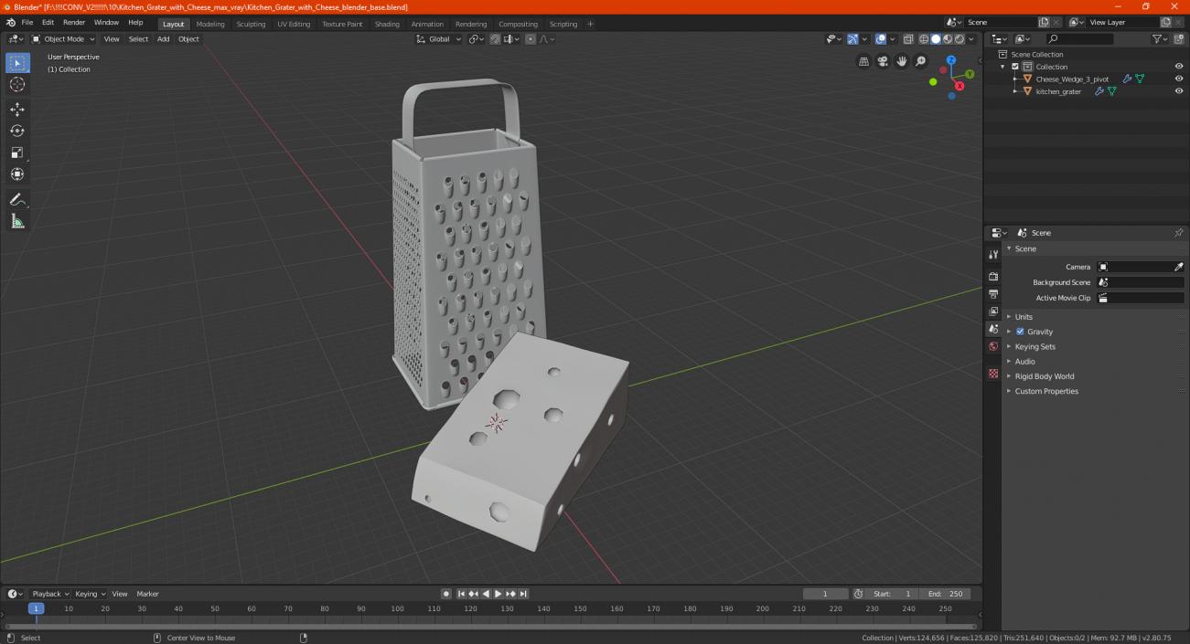 3D Kitchen Grater with Cheese