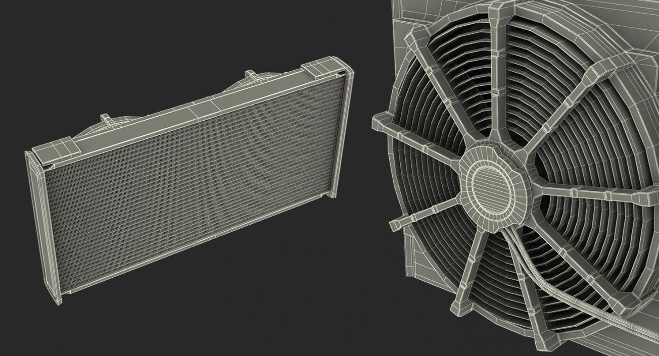 3D Car Radiator with Fan 2 model