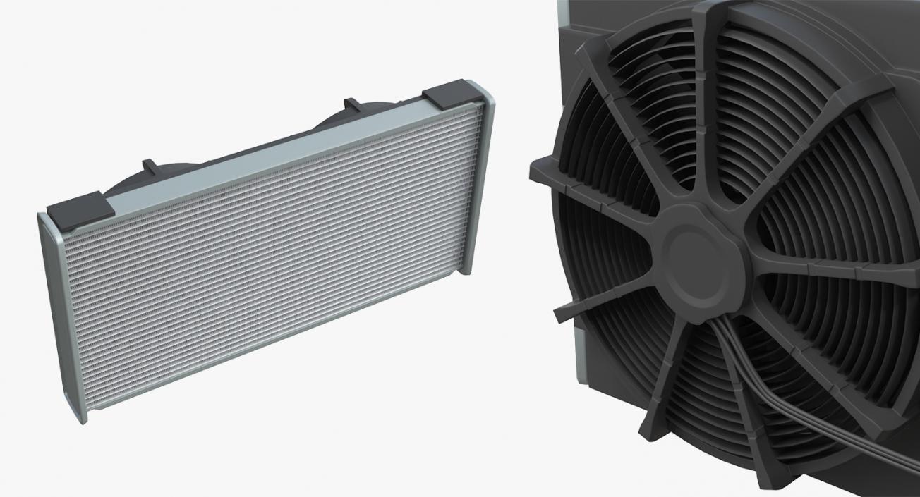 3D Car Radiator with Fan 2 model