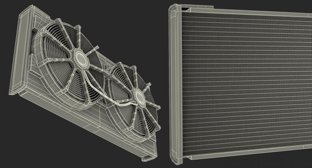 3D Car Radiator with Fan 2 model