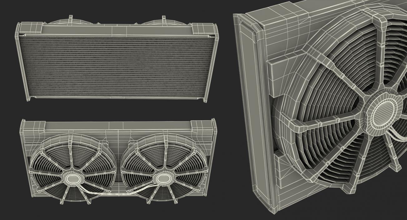 3D Car Radiator with Fan 2 model