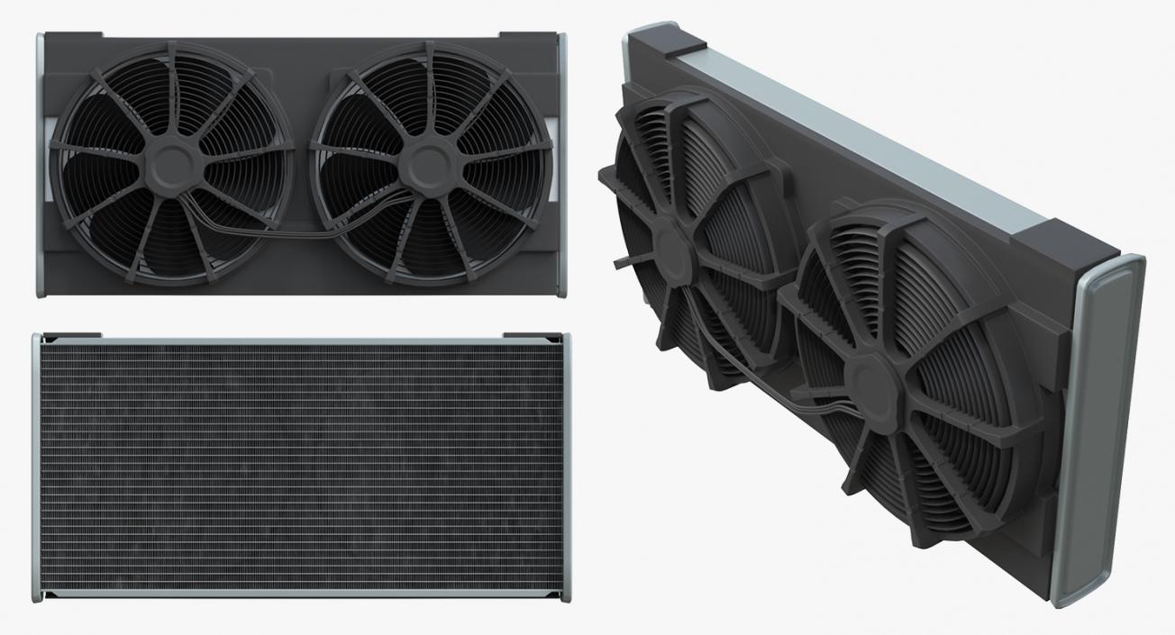 3D Car Radiator with Fan 2 model