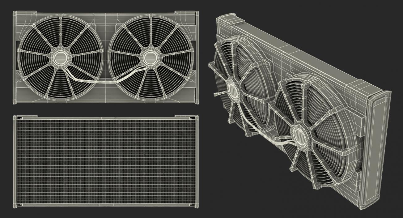 3D Car Radiator with Fan 2 model