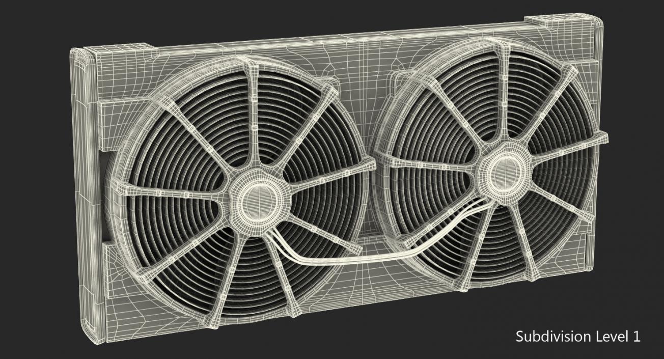 3D Car Radiator with Fan 2 model