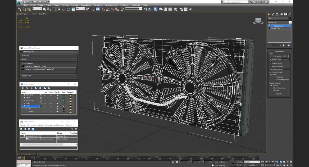 3D Car Radiator with Fan 2 model