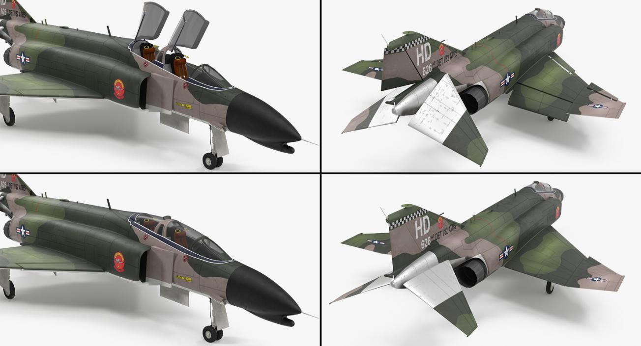 3D McDonnell Douglas F-4 Phantom II 2 Rigged