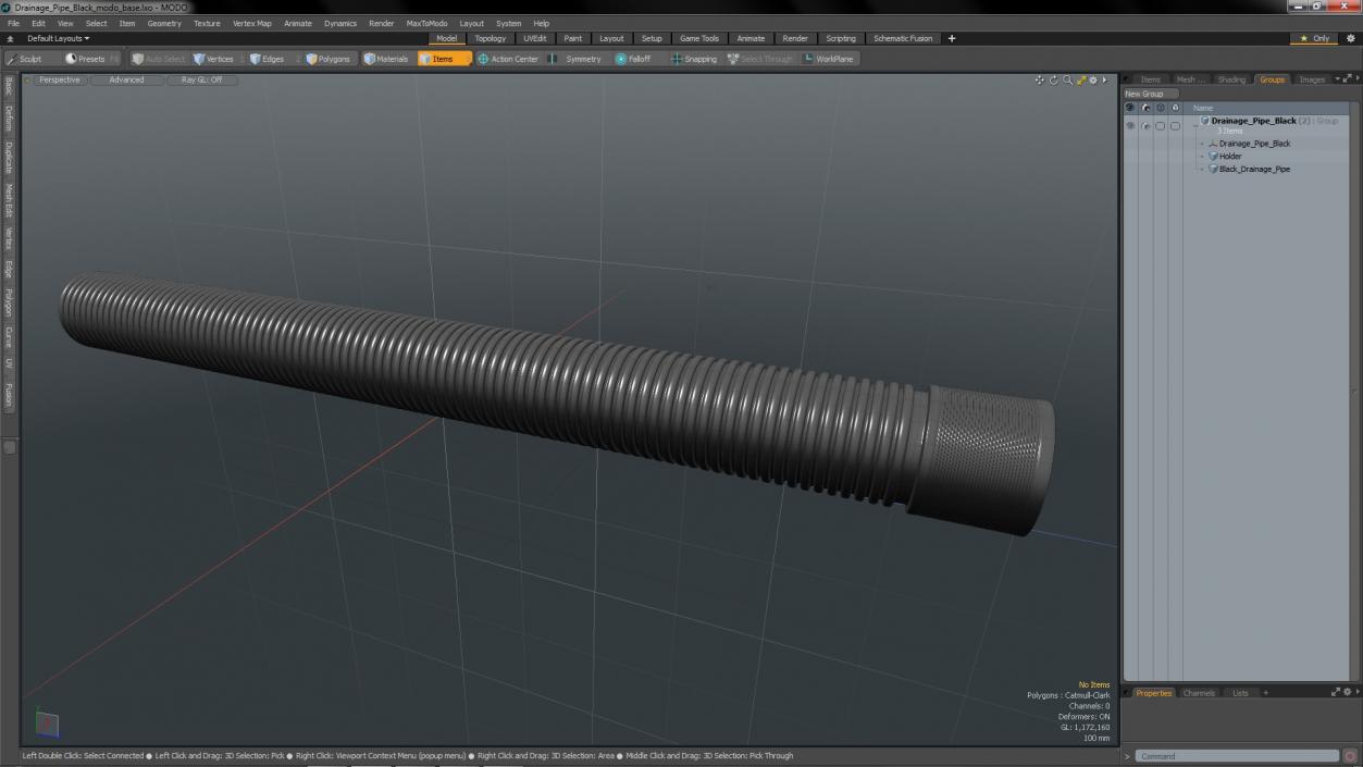 Drainage Pipe Black 3D model