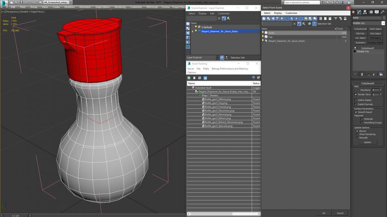 3D Elegant Dispenser for Sauce Empty model