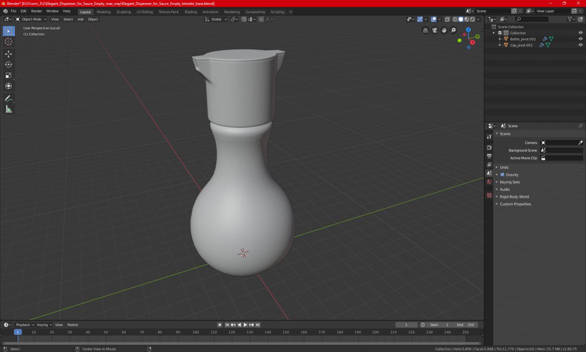 3D Elegant Dispenser for Sauce Empty model