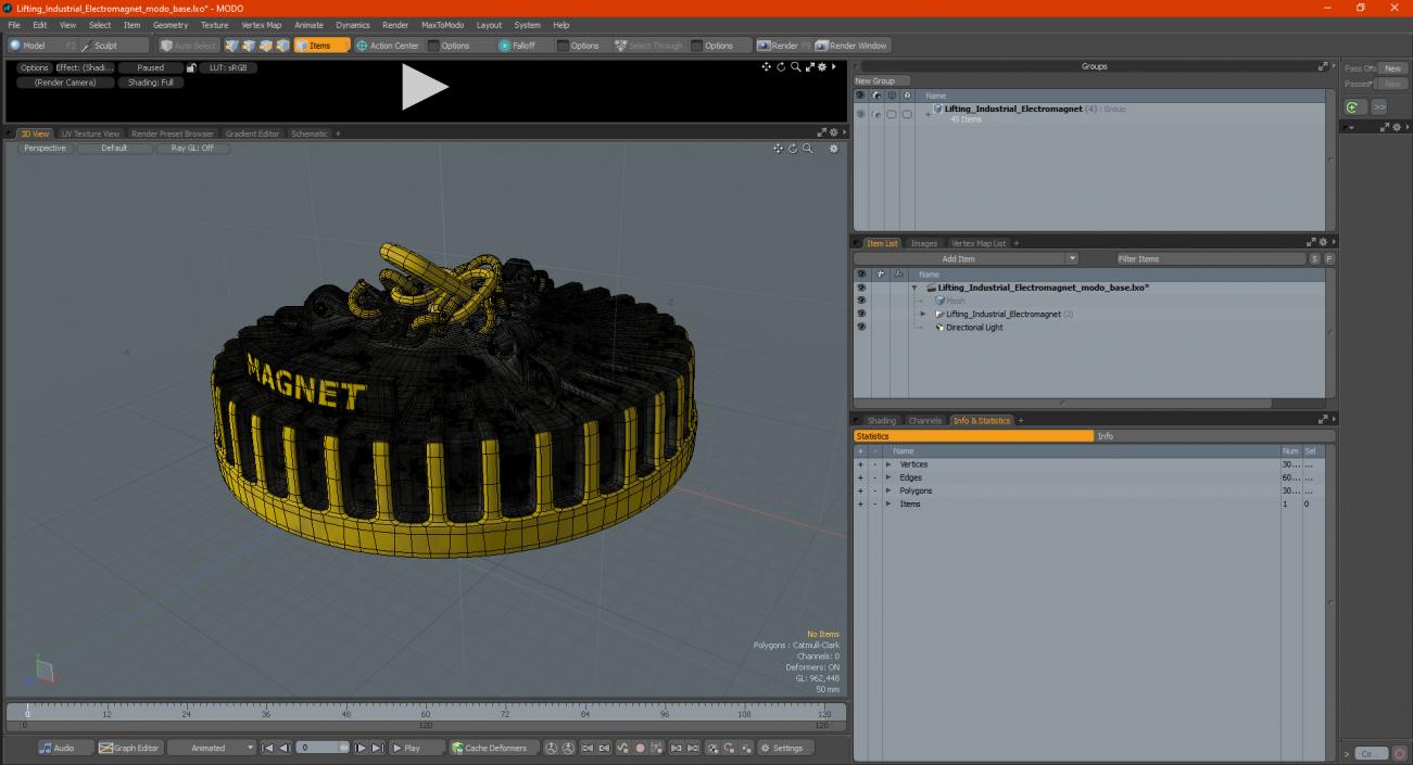 Lifting Industrial Electromagnet 3D