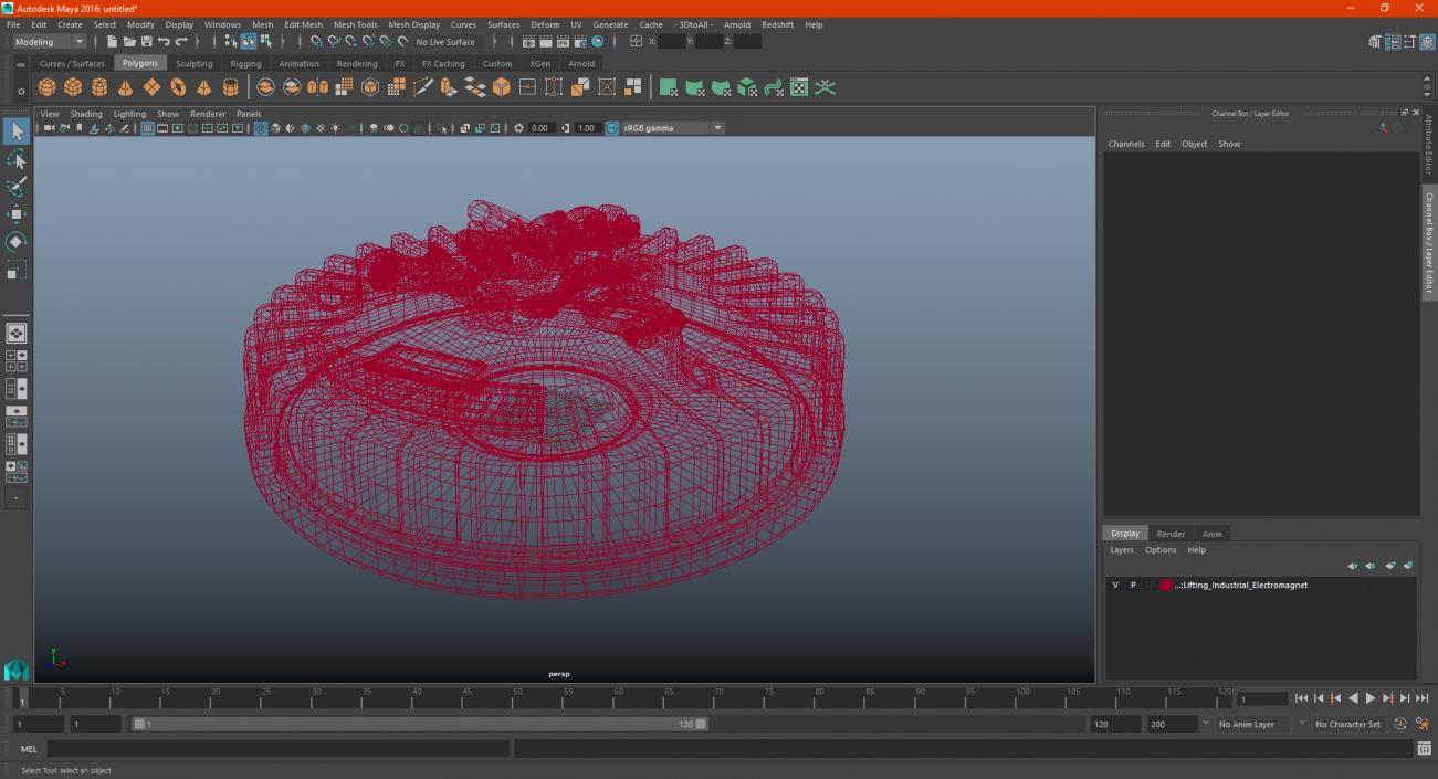 Lifting Industrial Electromagnet 3D