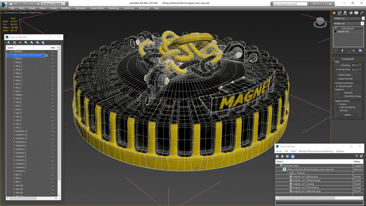 Lifting Industrial Electromagnet 3D