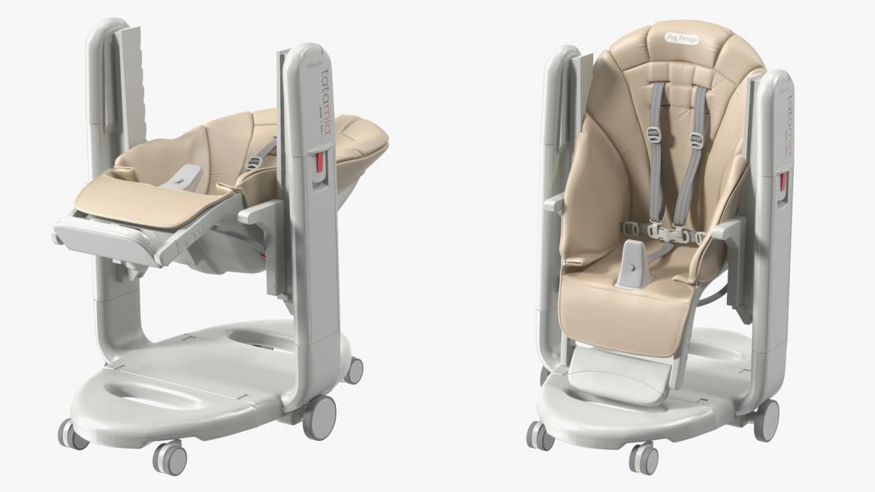 Baby High Chair Tatamia Horizontal Beige Rigged 3D