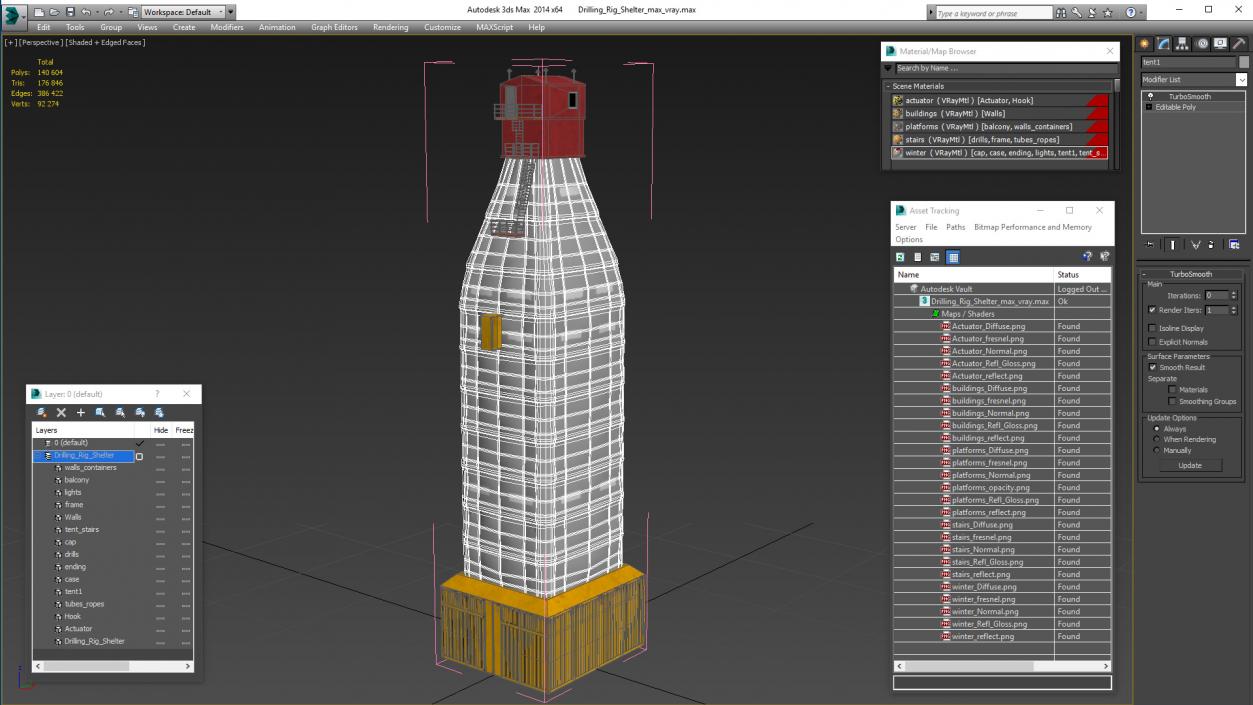 3D model Drilling Rig Shelter