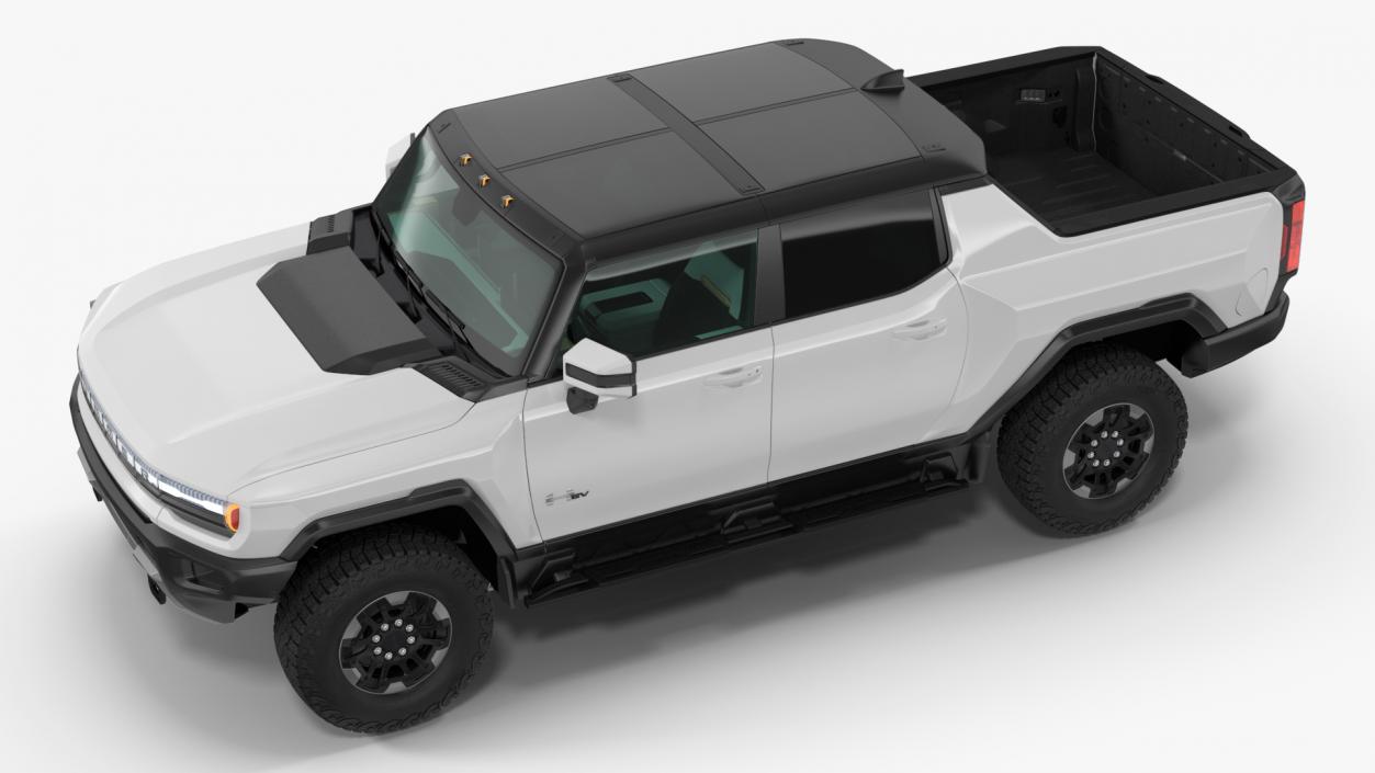 3D GMC Hummer EV Pickup White Rigged model