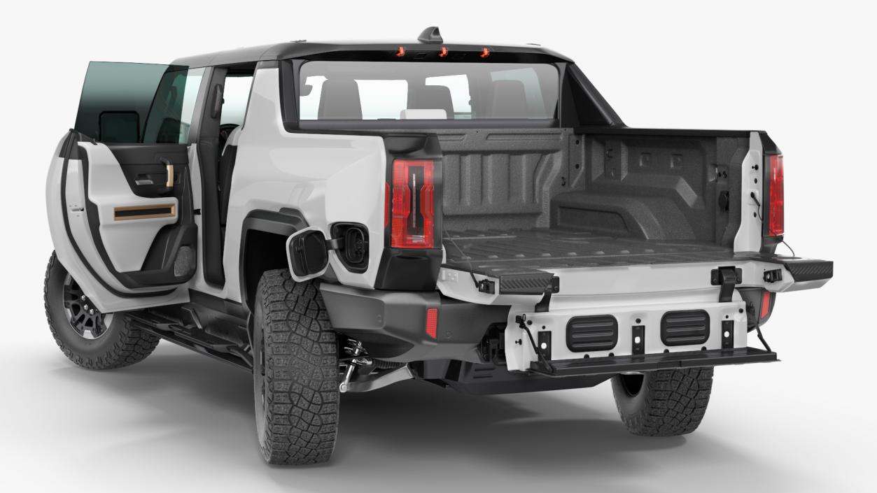 3D GMC Hummer EV Pickup White Rigged model